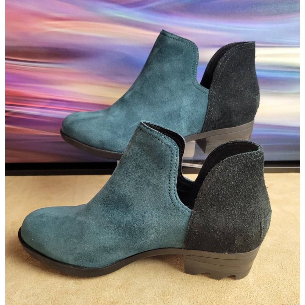 SOREL Lolla Bootie, Shoes Blue Leather, Style 1921831375 Sz 6, Rustic, Boho, Y2K - Picture 2 of 7
